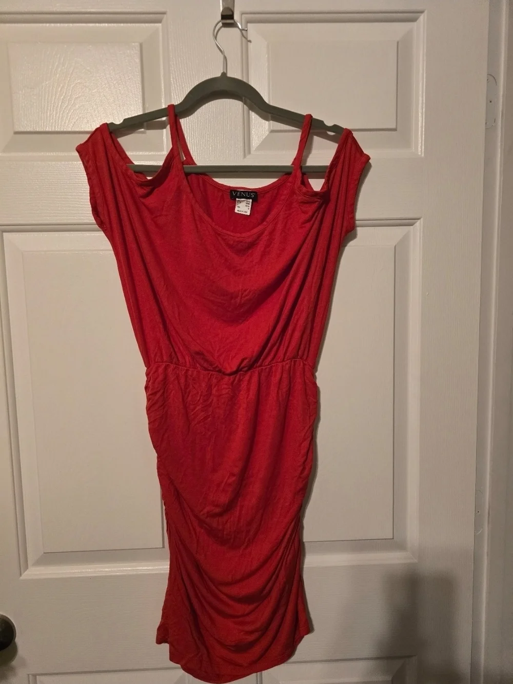 VENUS Red One-Shoulder Ruched Dress - Picture 2 of 2